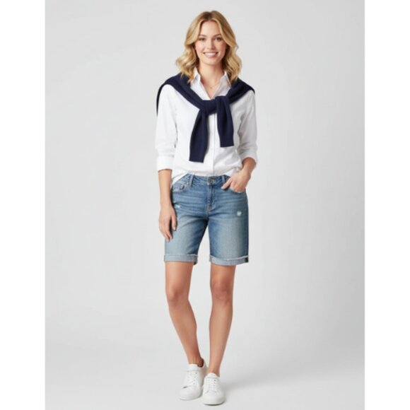 Loft Denim Roll Jean Shorts - Picture 1 of 8